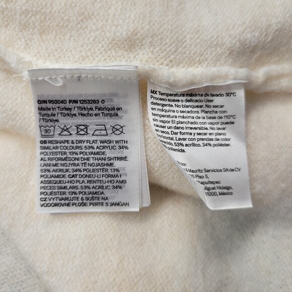 H&M Sweater Womens US 16-18 XL Ivory Cream Soft Knit Short Sleeve Pullover Top - Picture 5 of 12